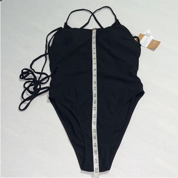 BERLOOK Backless Tie One-Piece Swimsuit Black Sz M - Picture 6 of 12